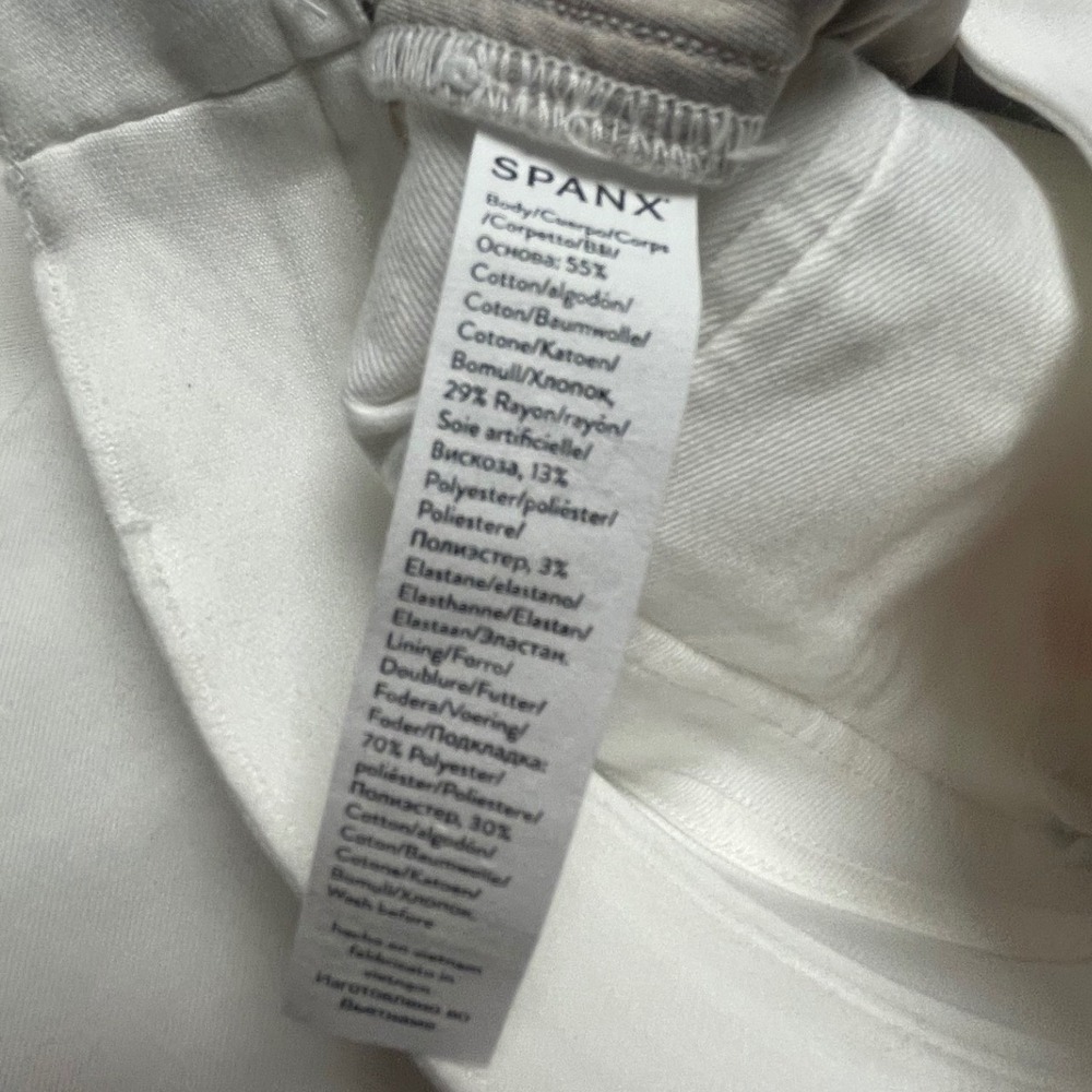 Spanx Stretch Twill Bright White Cropped Wide Leg Pants Women's XL - Picture 12 of 13